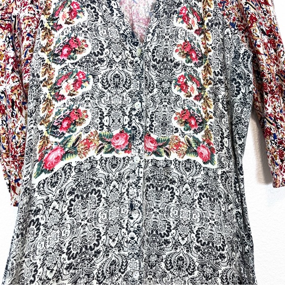 Tiny By Anthropologie Perenne Mixed Floral Print Shirt Dress Tunic Size Small - Picture 3 of 6